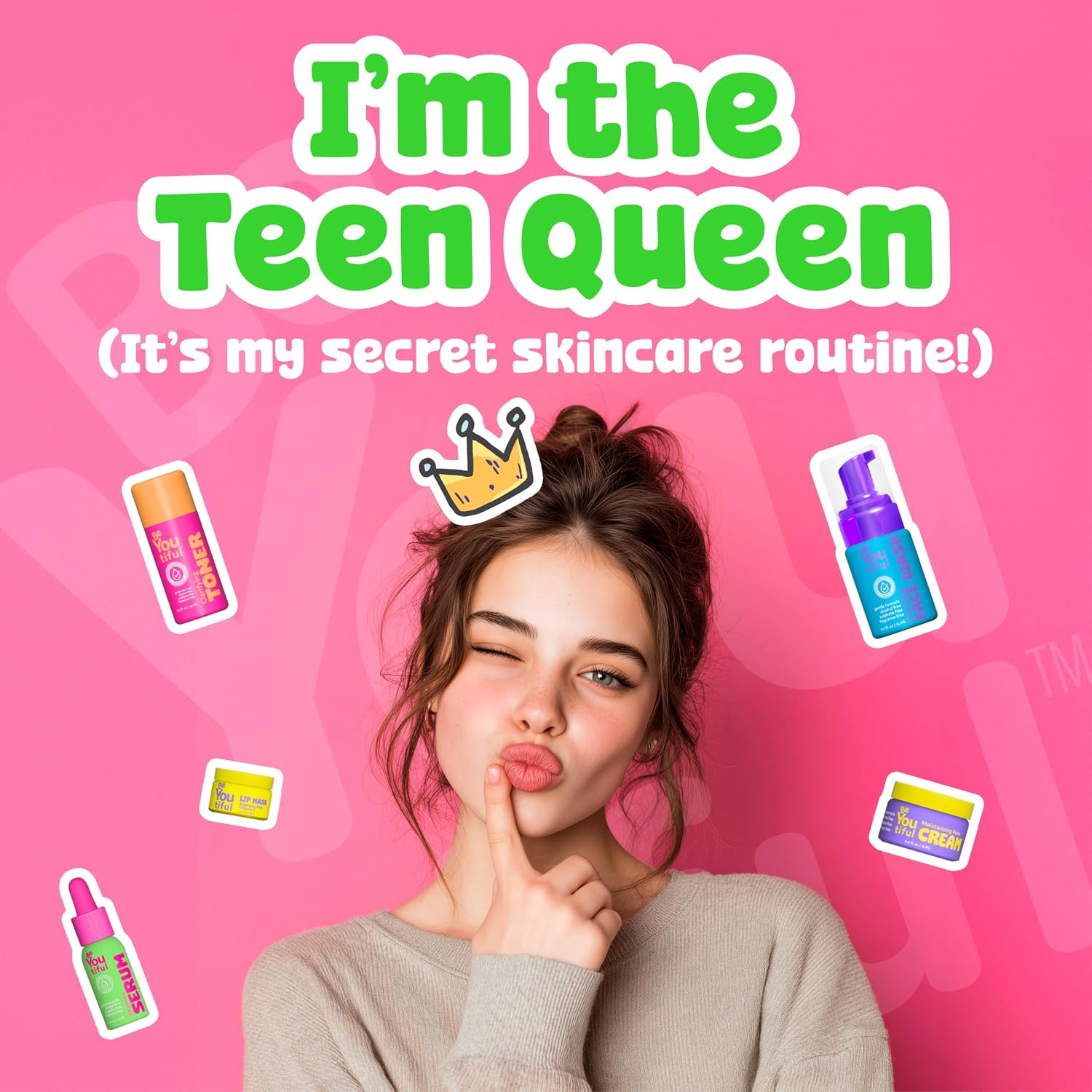Skin Care Gift Set for Teens, Moisturizer Lotion Lip Mask, Toner | BFF Regimen 5-Piece Kit for Sleepovers & Kids Skincare, Face Wash, Serum, Vegan, Cruelty-Free, Great for Daily Skin Care - view 6