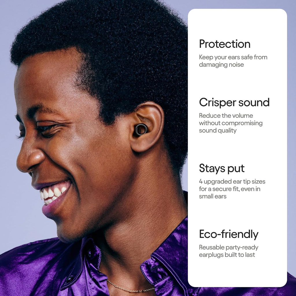Experience ear plugs - stylish certified hearing protection | 17dB SNR noise reduction (high-fidelity). For concerts, festivals, live events, musicians, sports, DJs & nightlife - view 2