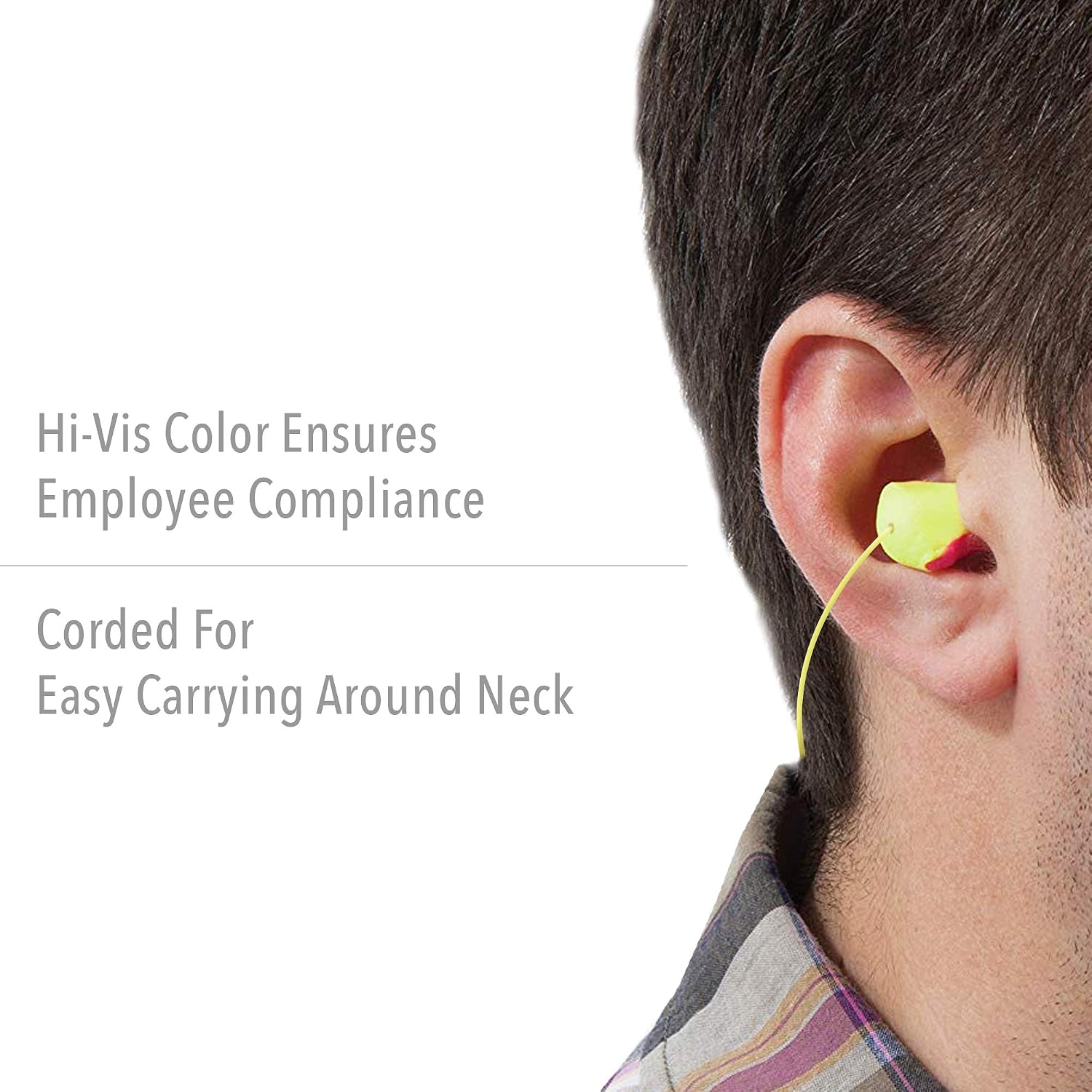 By Honeywell Laser Lite High Visibility Disposable Foam Earplugs, 100-Pairs, Pink/Yellow, LL-30 - view 2
