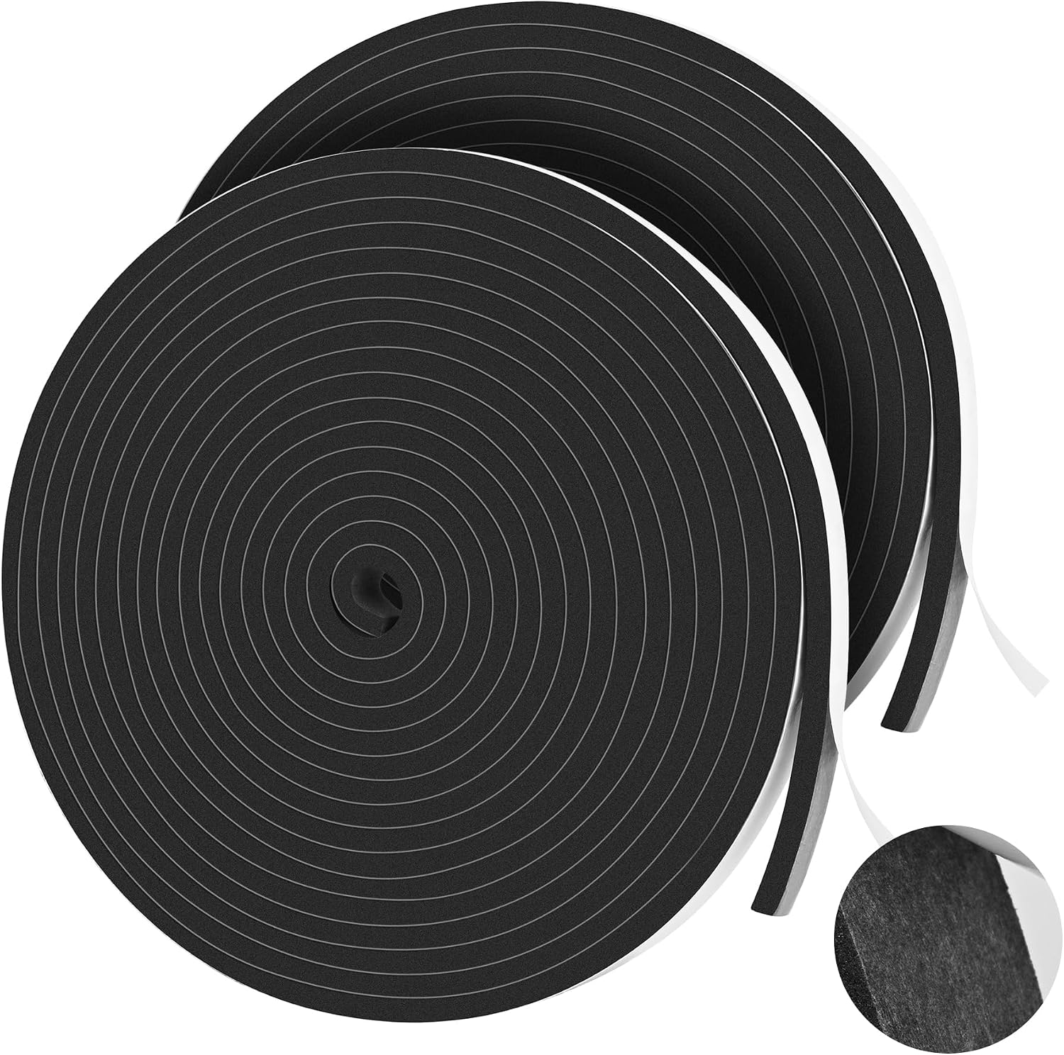 66Ft Foam Tapes Self Adhesive Foam Seal Strips 1/2In x 1/8In x 33.1Ft Each Roll Weatherstrips High Resilience Weather Stripping Door Seals for Door Soundproofing, Window Insulation (2R, White) - view 6