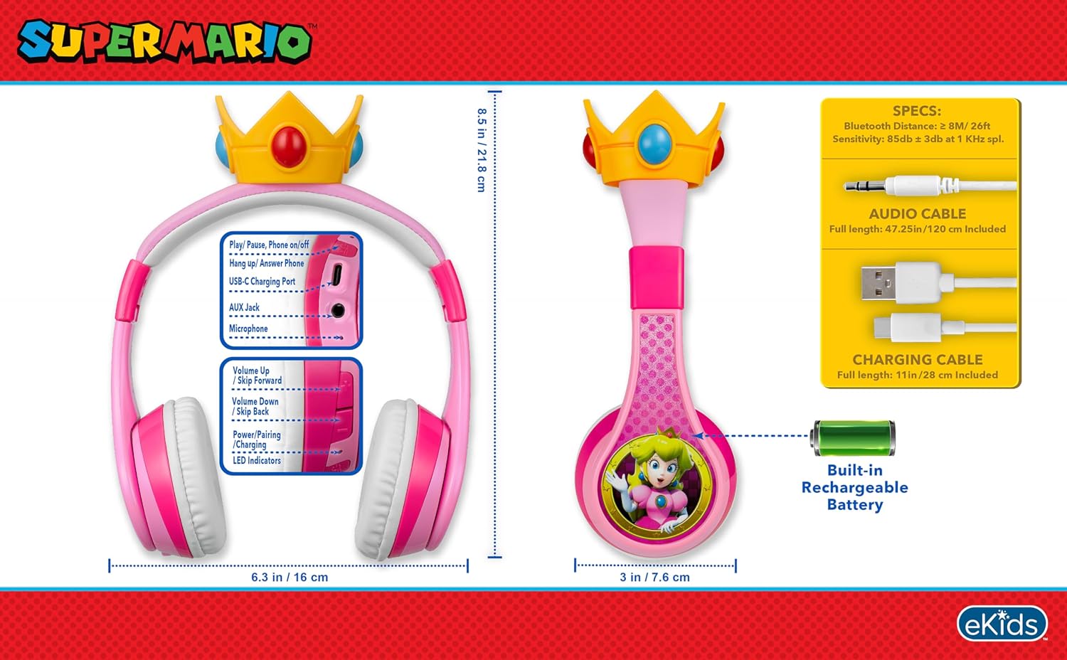 Bluetooth headphones for kids wireless headphones for school - view 7