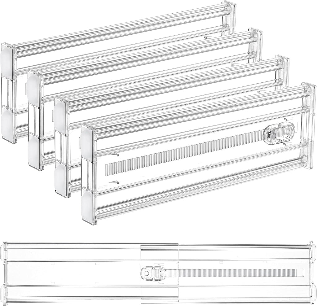 6" Tall Upgrade Drawer Dividers, 12.8"-22.3" Expandable, 8 Pack | Deep Drawer Organizer, Big Drawer Separator, Clear plastic Adjustable Storage Divider for Dresser, Baby Supplies, Kitchenware - view 4