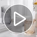 Glass Toothbrush Holder Cup | Crystal Clear Tumbler Makeup Brush Holder for Bedside Table, Bathroom, Vanity, 2Pack Crystal Glass with Gold Rims (2pcs clear) - view 7