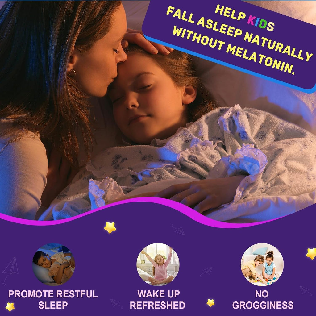 Kids sleep gummies - magnesium glycinate gummies, melatonin free sleep aid, magnesium, calcium, D3, B6, L theanine, kid melatonin alternative for restful sleep, pack of 1 - view 4