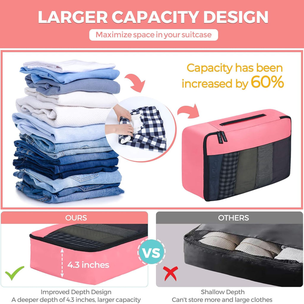 Packing cubes for suitcases, 7 pcs luggage organizer bags with shoe bag, 2 waterproof travel toiletry bags, travel cubes for travel essentials travel accessories - view 3