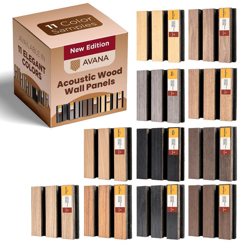 Acoustic Wall Panels Color Samples Pack - Premium Wood Panels for Wall Decor - Interior Sound Proofing and Acoustic Panels