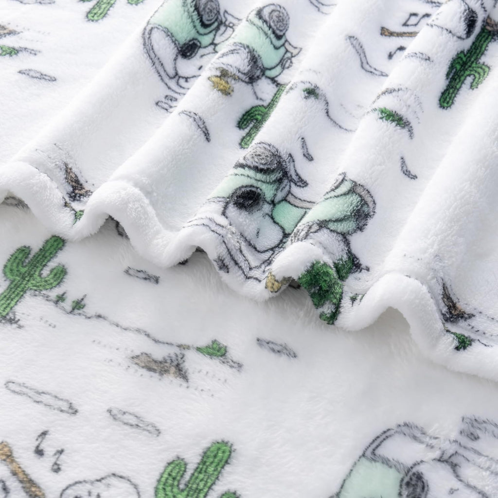 Cute character plush throw blanket, snoopy desert travel white, throw 55 in x 70 in - view 7