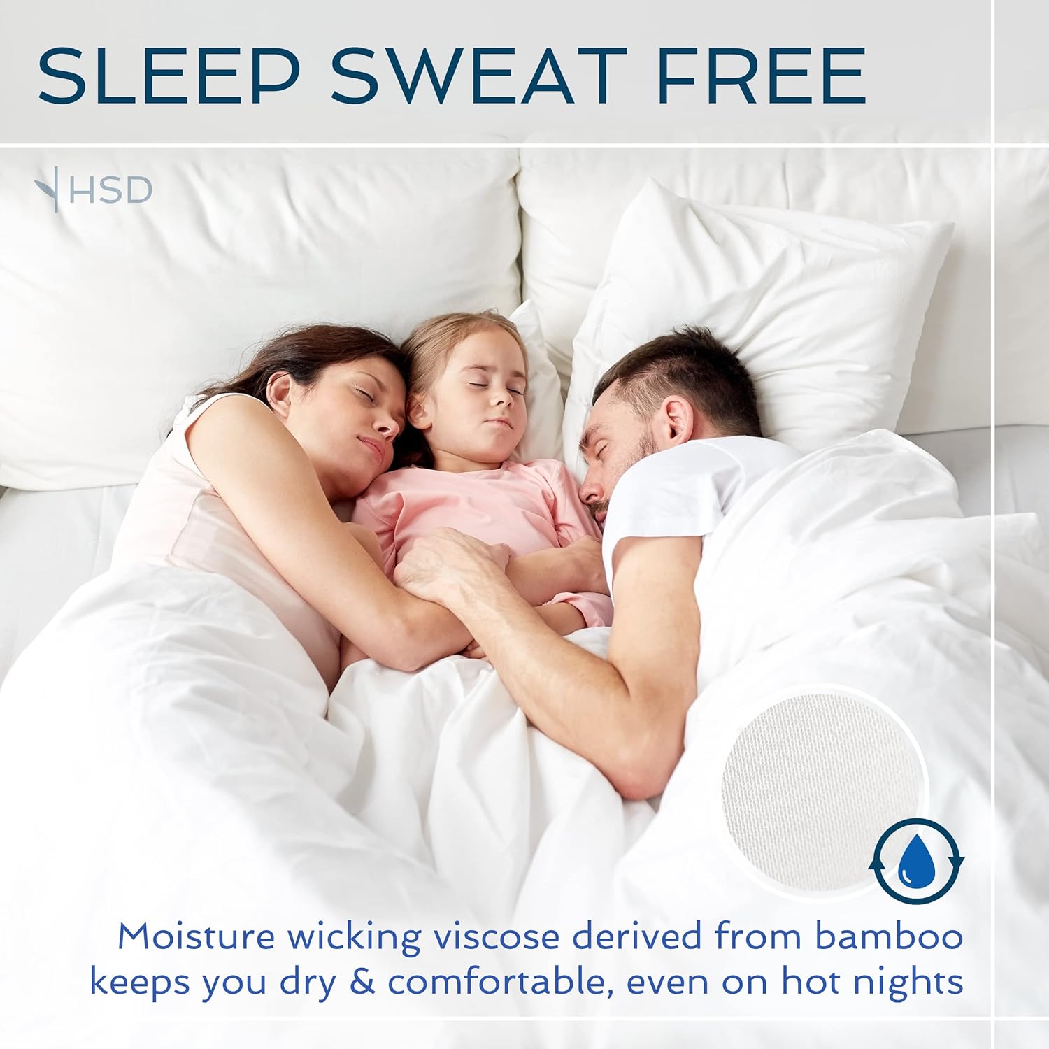 4 piece bed sheet set queen size, 100% viscose derived from bamboo sheets set with 2 pillowcases, cooling & breathable luxury bedding, moisture-wicking & silky soft texture, white - view 5