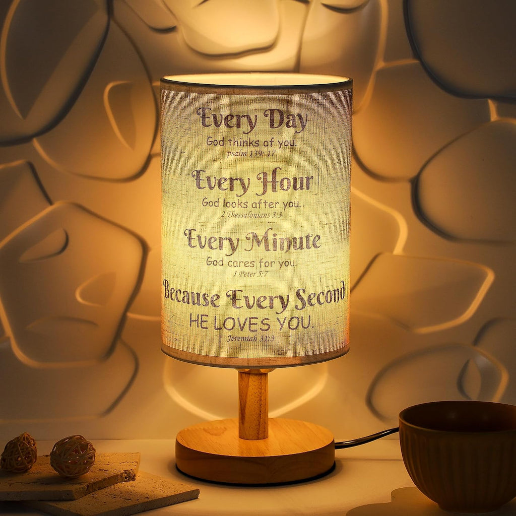 Bible Verse Table Lamp with Inspirational Thoughts and Valentines Day Christian Religious Baptism Gifts for Women Wife Mom Men Christmas Easter Gifts for Him Her - view 8