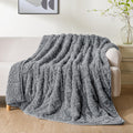 Jacquard Weighted Blankets for Adults Queen Size 15lbs, Dual-Sided Soft Sherpa Heavy Blanket, Thick Blanket Throw for Sleeping, 60 x 80 Inches, Light Grey