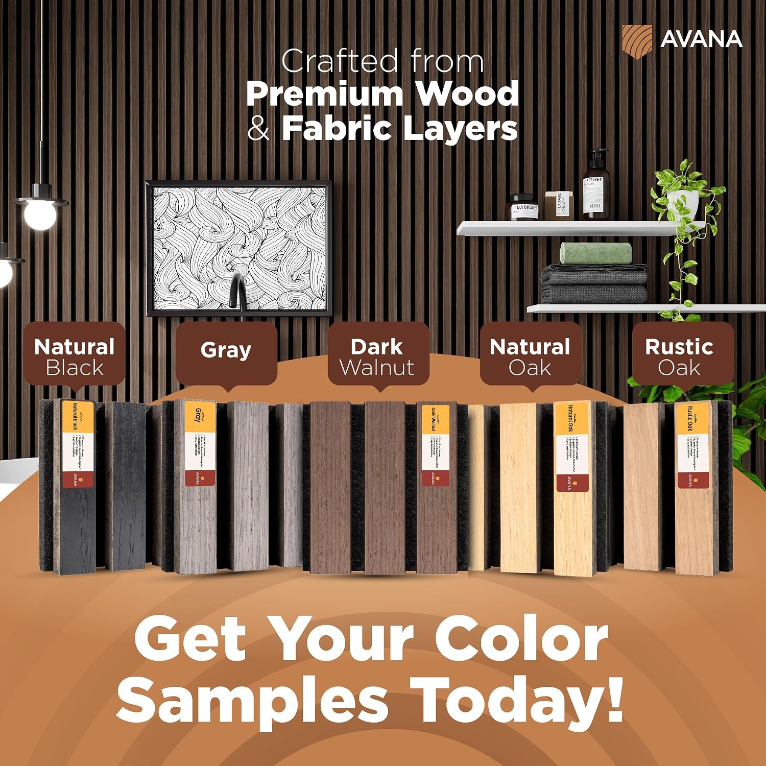Acoustic Wall Panels Color Samples Pack - Premium Wood Panels for Wall Decor - Interior Sound Proofing and Acoustic Panels - view 3