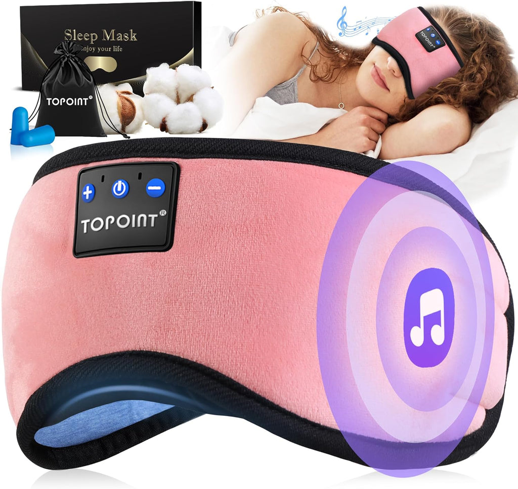Sleep Mask Headphones Bluetooth Wireless 5.4, Breathable Cotton Eye Mask for Sleeping Side Sleepers Travel Music Headsets with Microphone Handsfree Men Women - view 8