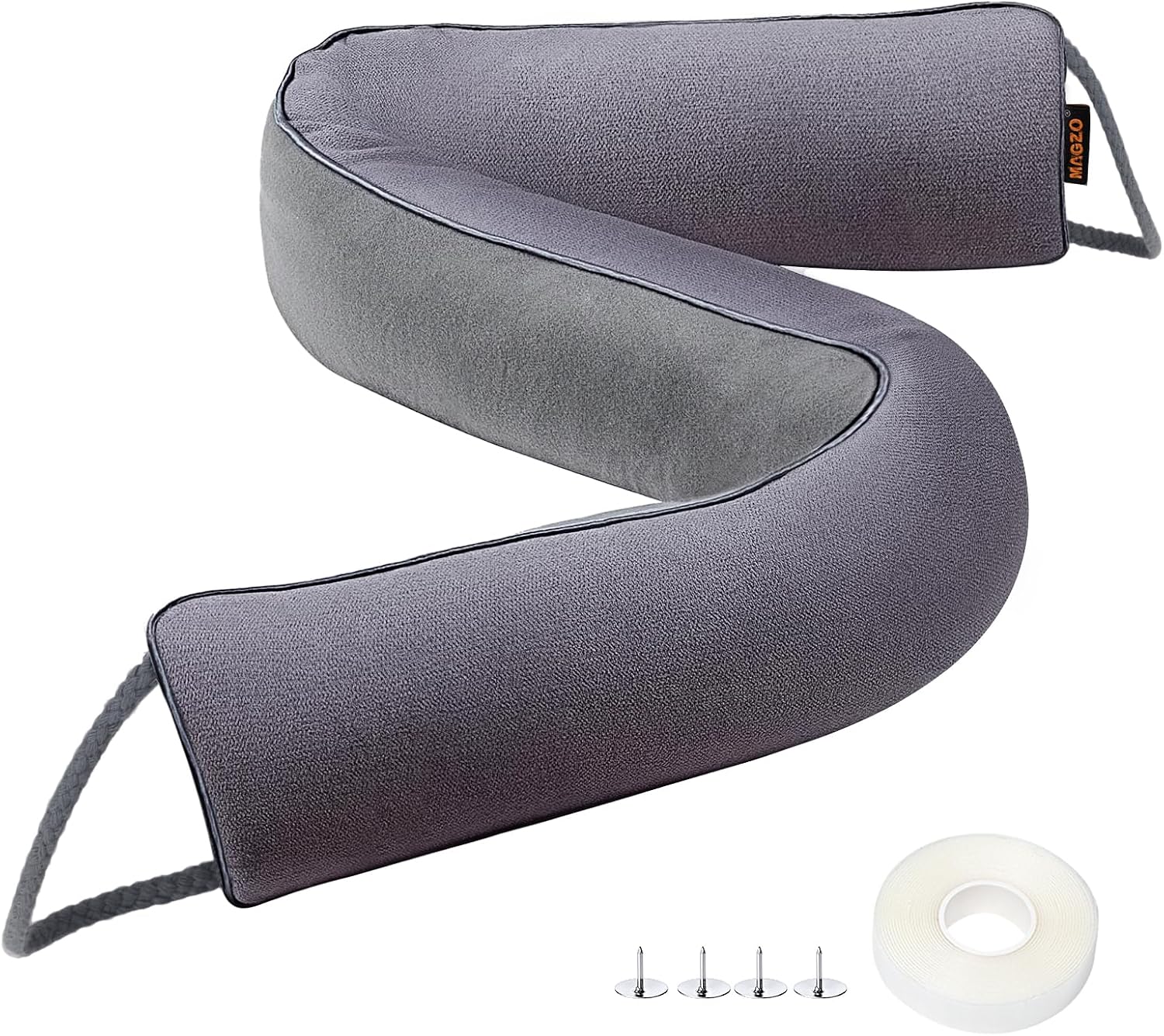 Door draft stopper 36 inches, energy saving, gray | weighted sound proofing for door draft blocker, under door gap filler with machine washable fabric