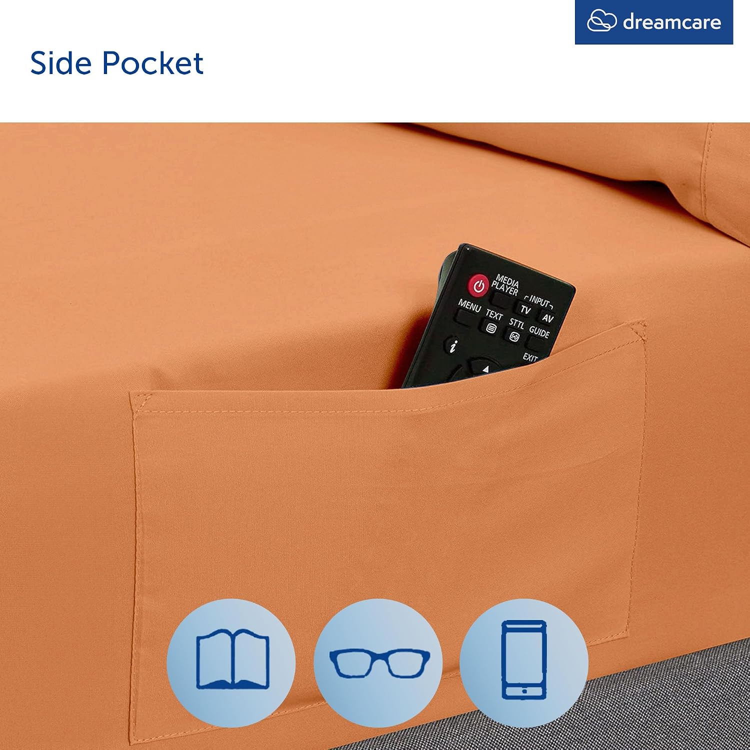 King Size Sheets Set - 6 pcs Breathable Cooling Bed Sheets -up to 21" Extra Deep Pocket King Sheet Set with Side Pockets Extra Soft 100% Brushed Hypoallergenic Hotel Luxury Bedding Terracota | up to 21" Extra Deep Pocket King Sheet Set with Side Pockets - - view 3