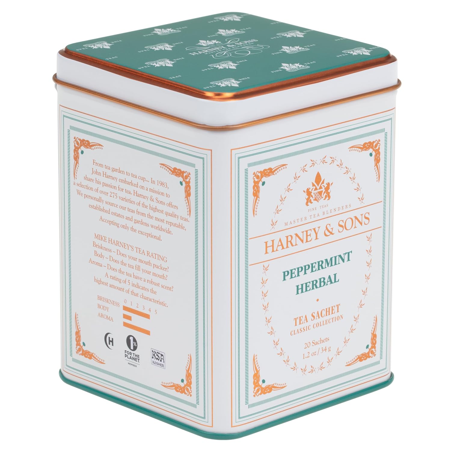 Peppermint tea, 20 sachets 1.2 oz | Herbal tea made with Washington State peppermint. Naturally caffeine free. - view 5