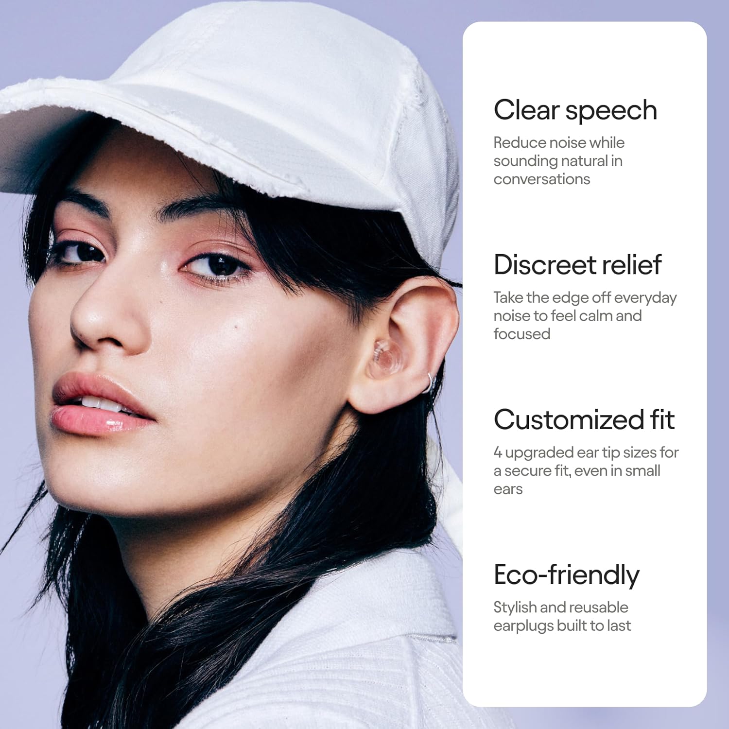 Engage ear plugs - everyday noise relief with clear speech | 16dB SNR noise reduction. For social gatherings, work, conversation, parenting & noise sensitivity - view 2