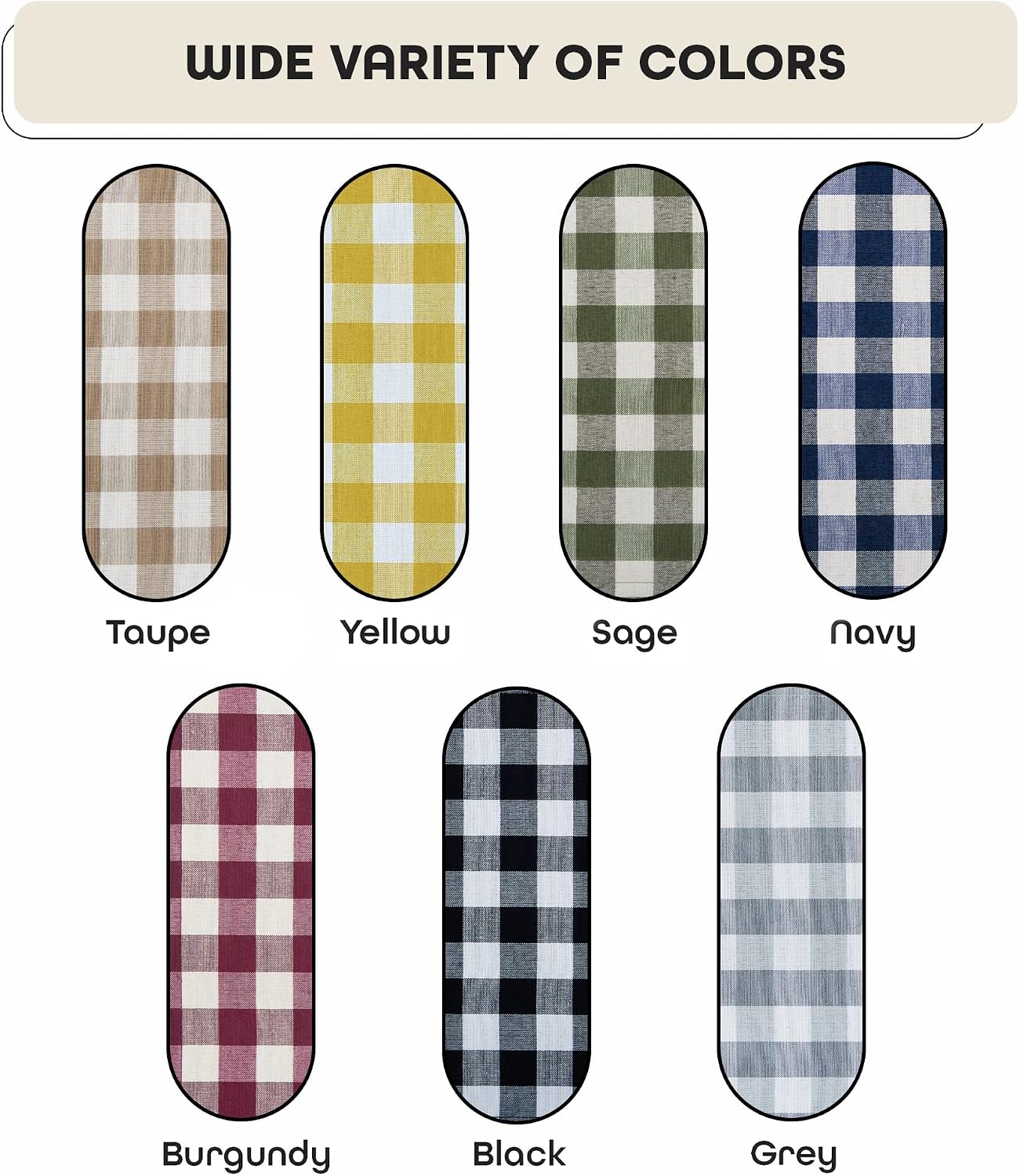 Buffalo Check Tier Pair Window Curtain Set - 58 Inch Width, 36 Inch Length - Black & White Plaid Drapes - Light Filtering Drapes for Kitchen, Bedroom, Living & Dining Room Home Decor - view 5