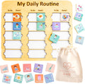 Wooden Toddler Routine Chart Ages 3-6 – Daily & Bedtime Routine Chart, Visual Schedule Board for Kids, Montessori-Inspired Visual Schedule for Kids Daily Routine