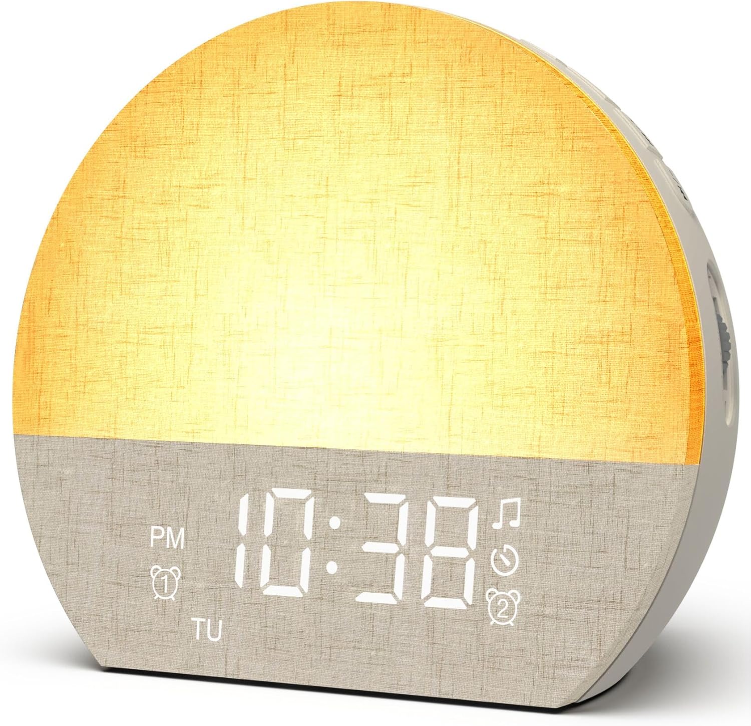 Sunrise alarm clock sound machine with dual alarm for heavy sleepers | 30 soothing sleep sounds & dimmable night light, natural wake-up light for bedrooms, baby rooms, dorms, kids & adults, gift