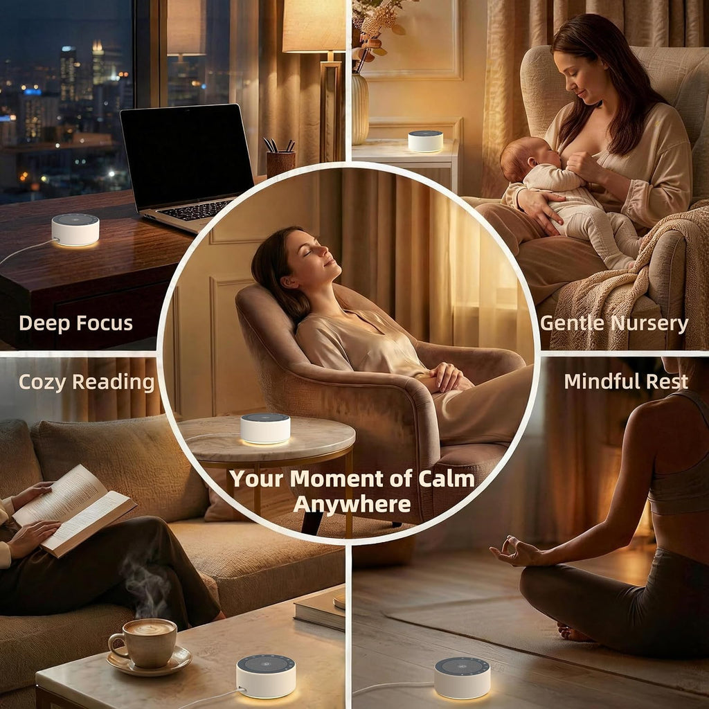 White Noise Machine for Baby & Adults, 30 Soothing Sounds, Sleep Sound Machine with 8 Color Night Light, Memory Function, White Noise for Sleeping, Nursery, Office, Travel & Relaxation - view 7