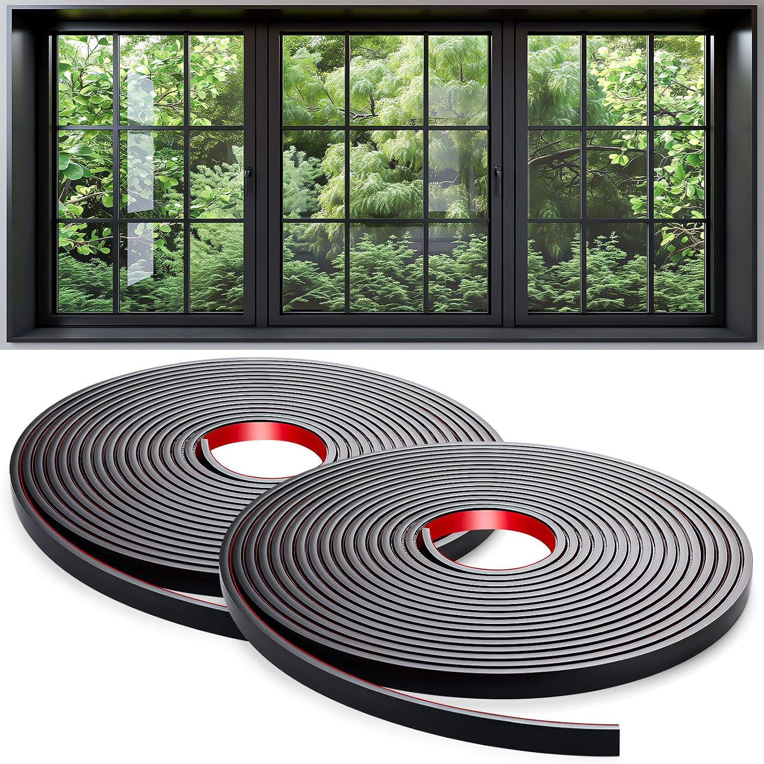 59 Ft Window Grille Inserts Grid Kit, 2 Black, Self-Adhesive Peel | Stick Trim Molding Window Trim Molding Grids, DIY Crown Molding Peel & Stick for Tile Edge Trim, Windows Door Frames
