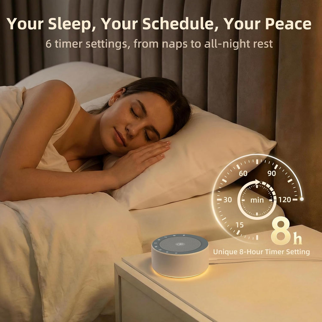 White Noise Machine for Baby & Adults, 30 Soothing Sounds, Sleep Sound Machine with 8 Color Night Light, Memory Function, White Noise for Sleeping, Nursery, Office, Travel & Relaxation - view 3