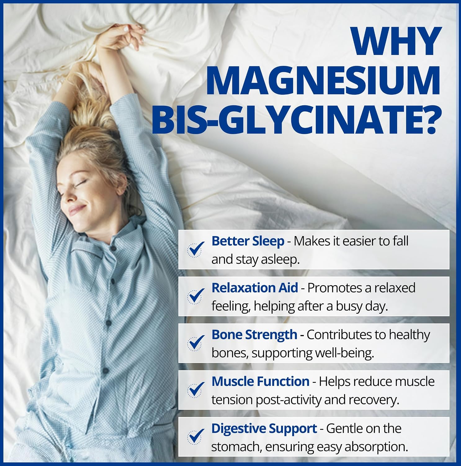 Magnesium bisglycinate 200mg gentle 60 veg caps, 60-day supply, chelated magnesium supplement for bone & muscle support, easy to digest, promote relaxation & comfort, vegan, non-GMO, no sugar - view 4