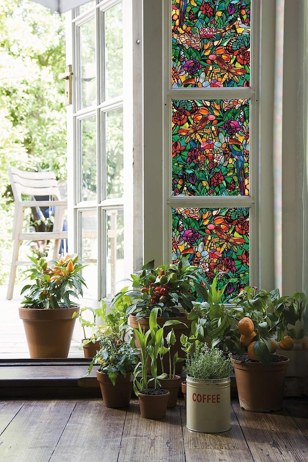 346-0647 Self-Adhesive Privacy Glass Window Film, Spring Chapel/Tulia, 17" x 78" Roll - view 2