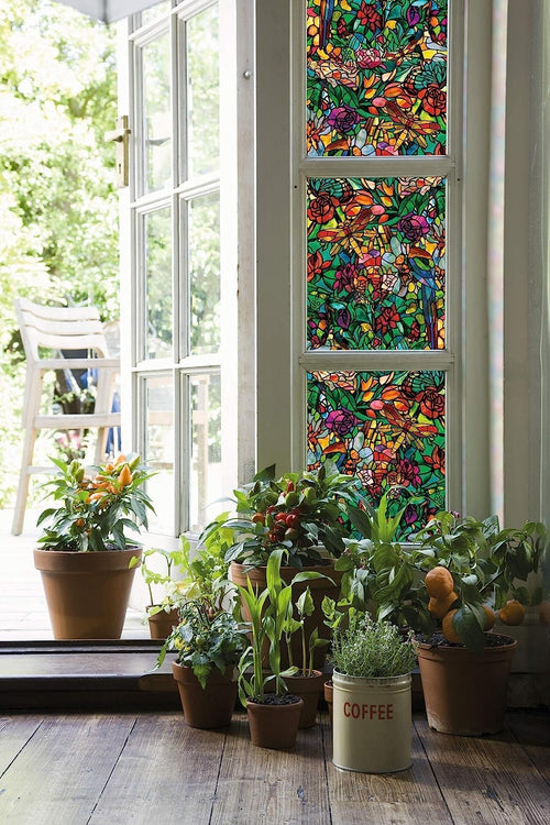 346-0647 Self-Adhesive Privacy Glass Window Film, Spring Chapel/Tulia, 17" x 78" Roll - view 2