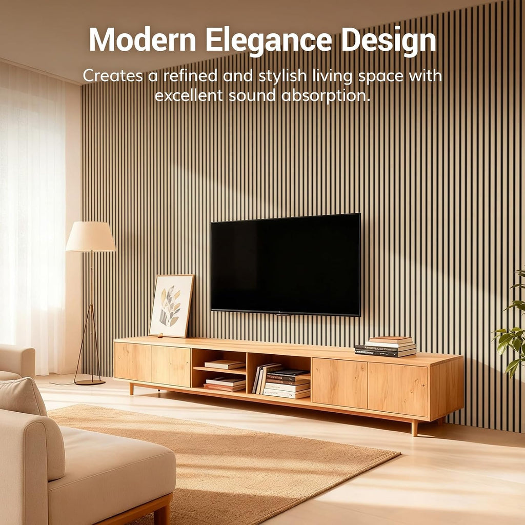 Wood Wall Panels for Interior Wall Decor-2 Pack 47.2" x 23.6" | Wood Slat Acoustic Panels for-15.5ft² Noise Cancelling and Wall Décor Living Room, Bedroom, Home Decor, Office, Oak - view 6