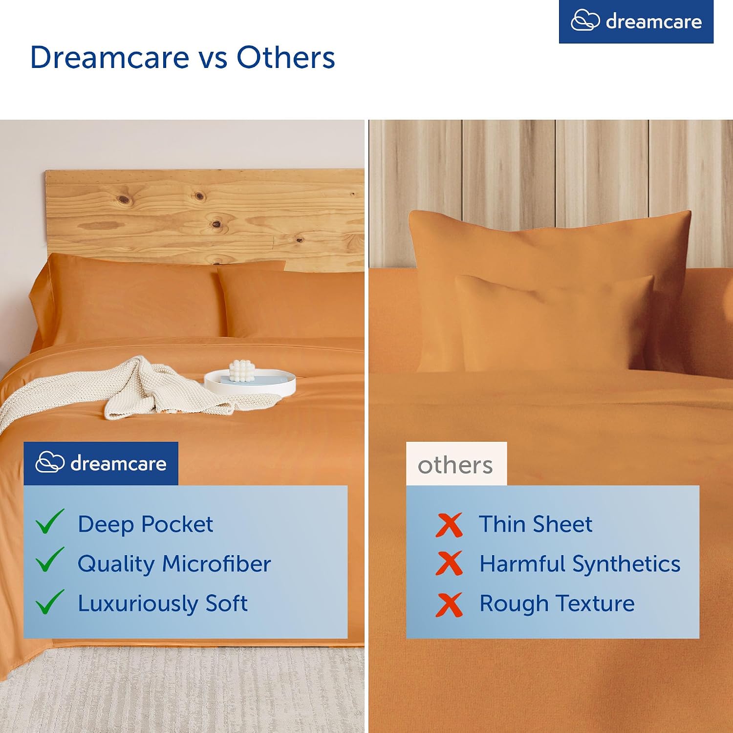 King Size Sheets Set - 6 pcs Breathable Cooling Bed Sheets -up to 21" Extra Deep Pocket King Sheet Set with Side Pockets Extra Soft 100% Brushed Hypoallergenic Hotel Luxury Bedding Terracota | up to 21" Extra Deep Pocket King Sheet Set with Side Pockets - - view 4