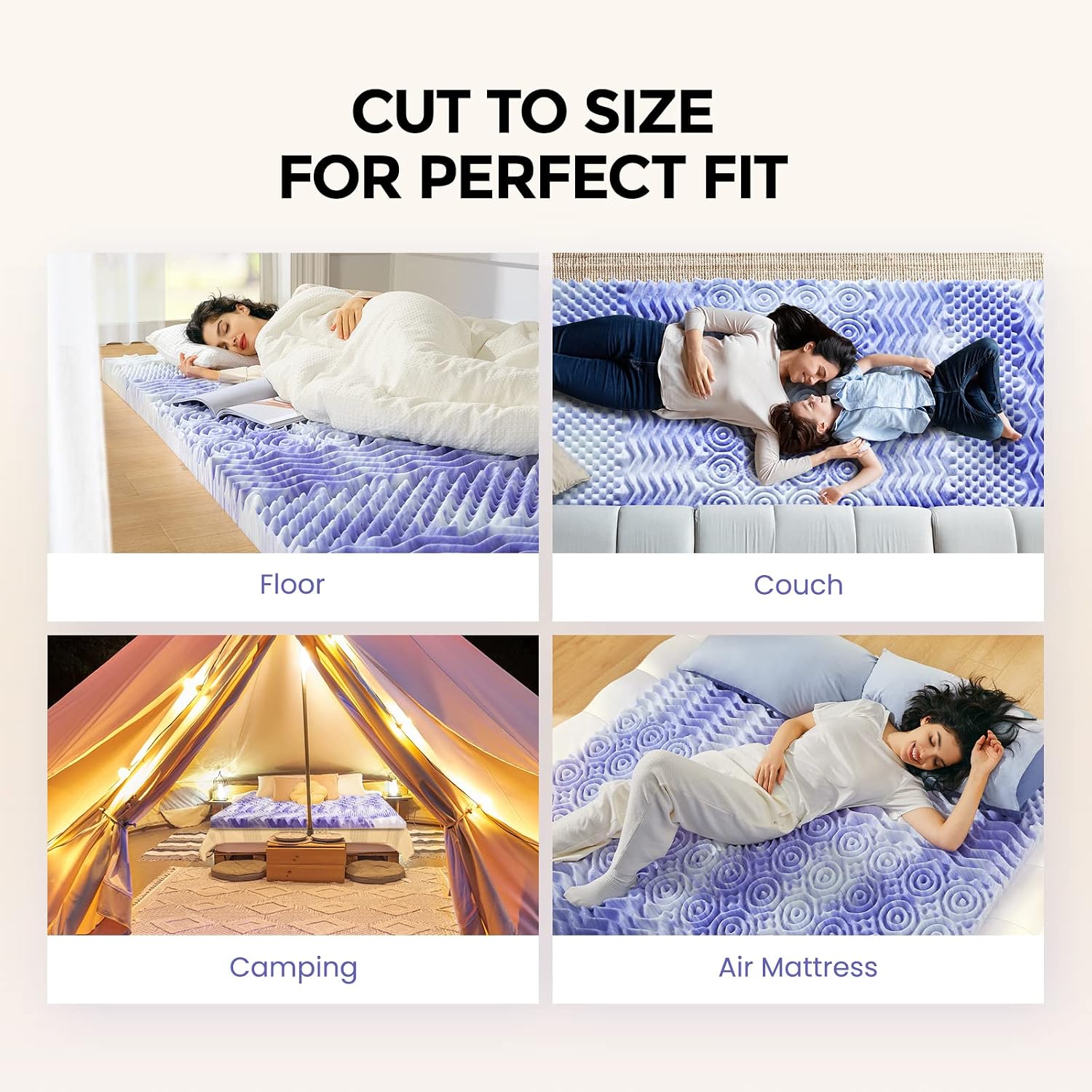 Twin XL mattress topper, 3 inch mattress topper twin XL 7-zone memory foam pressure relief soft mattress pad, made with CertiPUR-US certified foam, Oeko-Tex certified - view 7