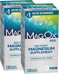 High potency magnesium supplement, tablets, 120 count, pack of 2, pharmaceutical grade magnesium oxide, 482 mg per dose