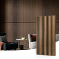 2 Wood Slat Acoustic Panels for Wall and Ceiling - 3D Fluted Sound Absorbing Panel with Wood Finish - Walnut | Noise Control, Easy to DIY, Natural Texture, Sustainable Material, Ideal for Homeowners, Designers, for Living Room, Office