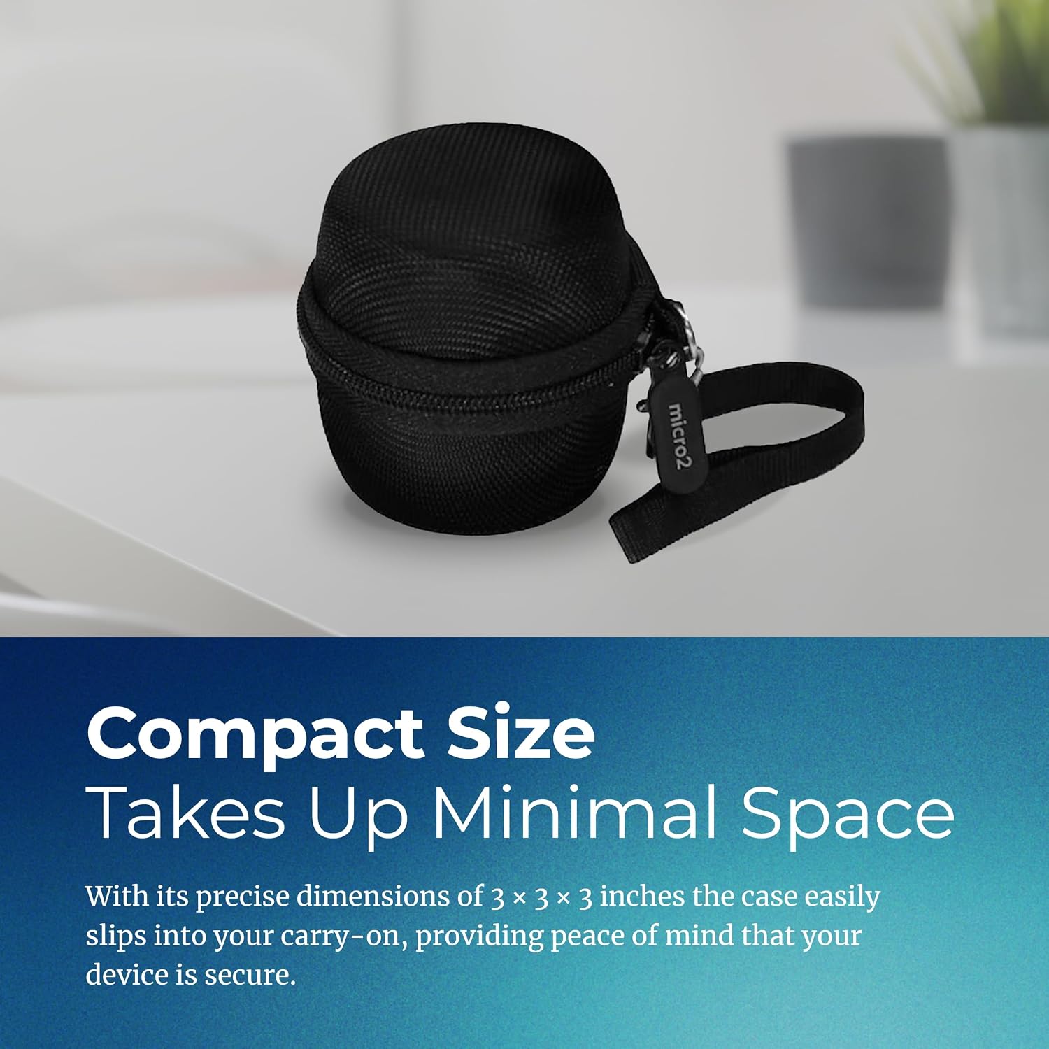 Carrying case for sound machine - hybrid shell type exterior with pocket for charging cable & lanyard - lightweight design - view 5