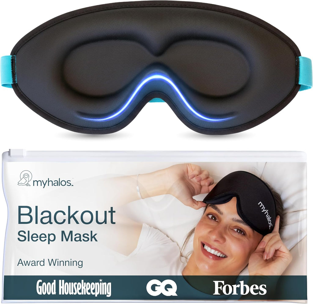 Sleep Mask for Men and Women, 3D Blackout Eye Masks for Sleep | Sleeping Mask, Blindfold, Zero Pressure, Breathable, Side Sleepers &Eyelash Friendly, Night & Travel Eye Mask (Black)