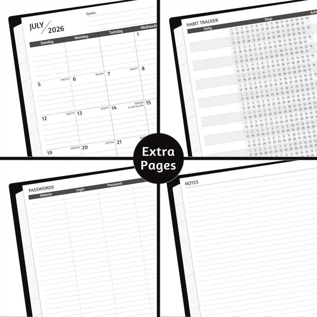 Monthly Planner 2026-2029, 36 Months Calendar Planner 2026-2029 from Jul 2026 – Jun 2029, 8.5'' x 11'' with Ruled Spread, Flexible Cover, Spiral Wirebound, Pocket, Coated Tabs, Notes ＆ Habit Tracker - view 6