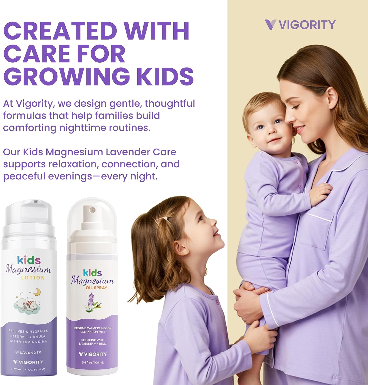 Kids magnesium lotion & magnesium sleep spray set - calming lavender magnesium oil spray for kids bedtime + soothing body lotion for nighttime legs & feet comfort, aromatherapy lavender & neroli - view 6
