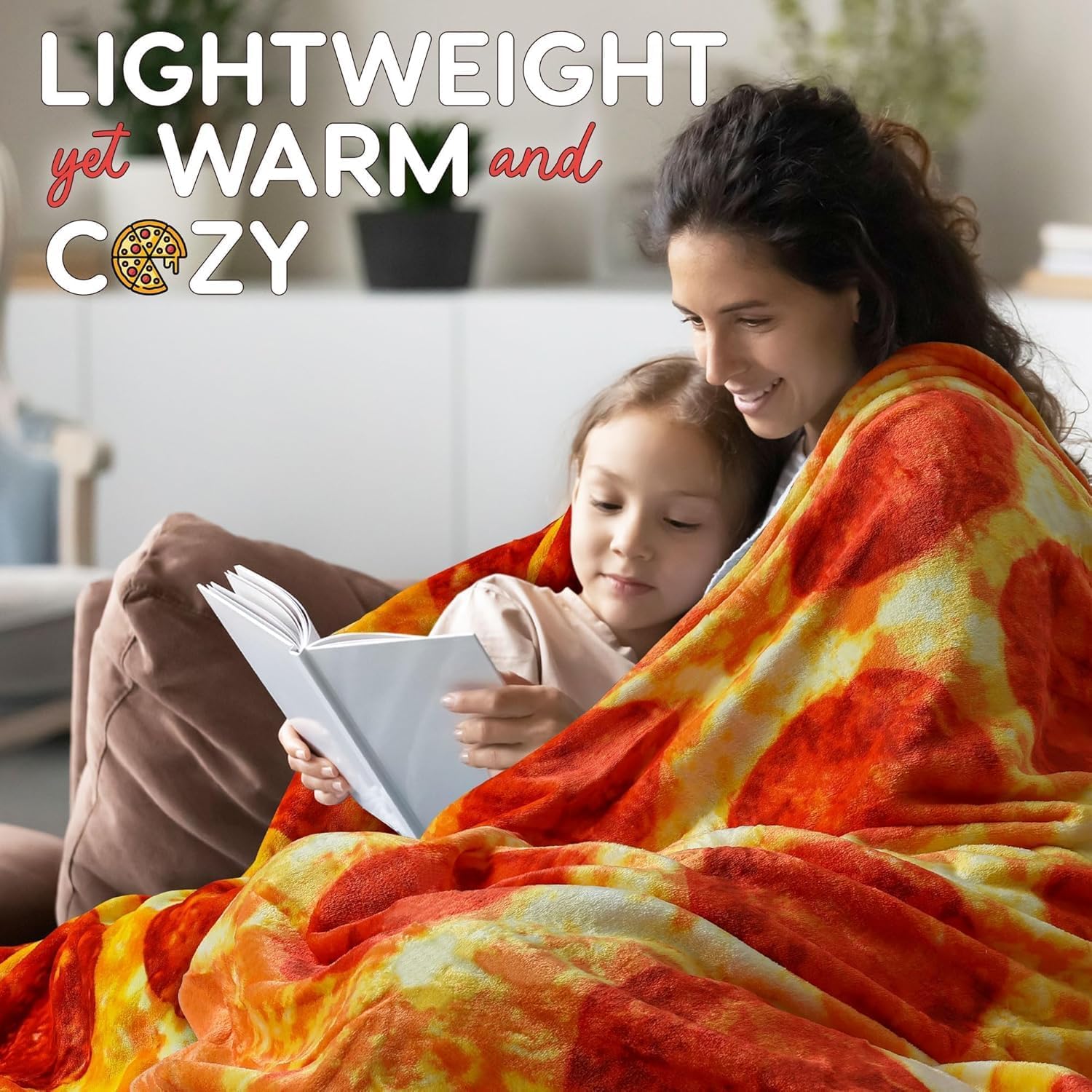Pepperoni pizza blanket - novelty throw adult and kids - premium soft flannel round pepperoni cover for indoors, outdoors, travel, home 285 GSM - 71 inches - view 5
