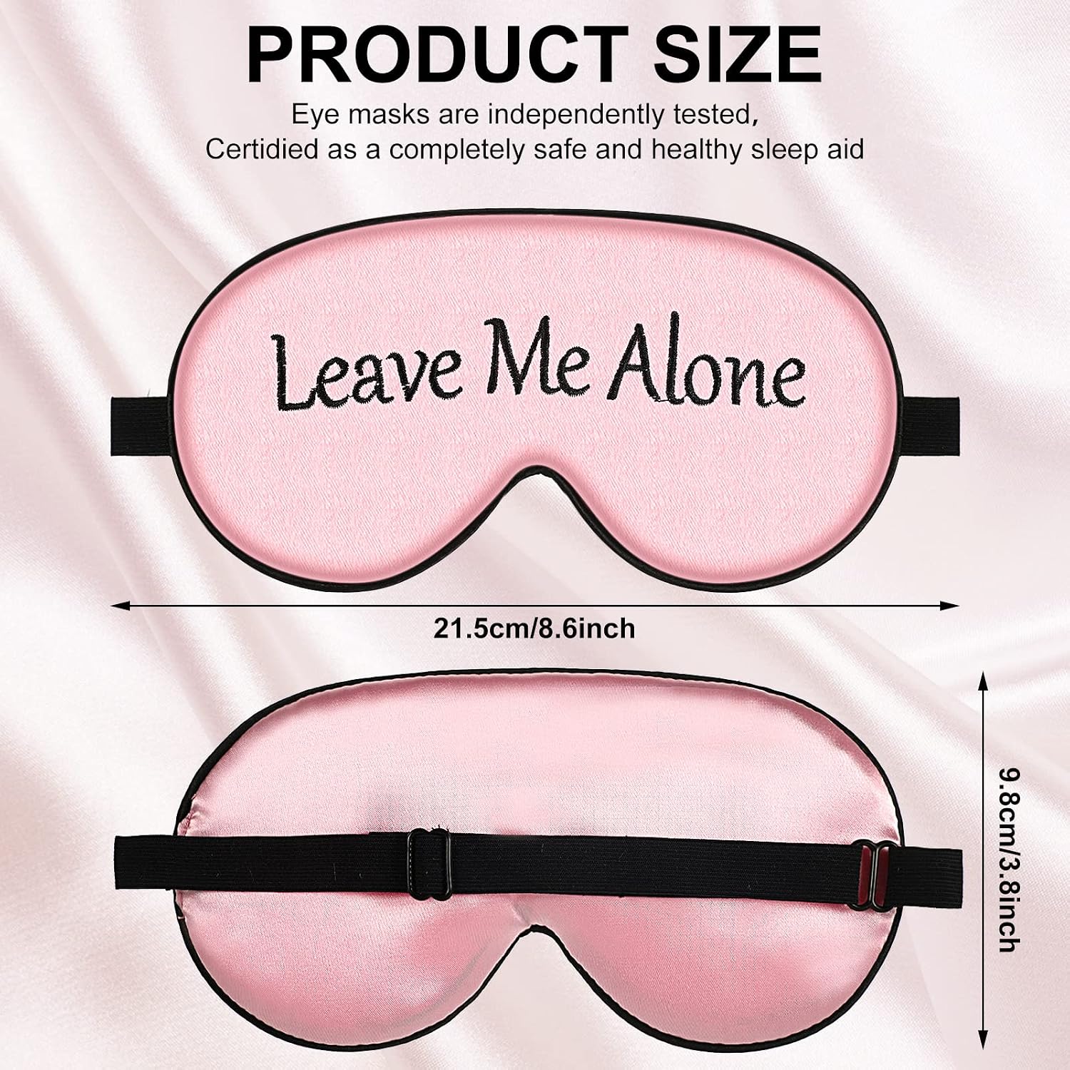 8 Pack Silk Funny Sleep Masks for Women Silky Eye Mask with Adjustable Strap Soft Cute Blackout Blindfold Eye Cover for Women Men Full Night's Sleep, Travel, Nap, Meditation(Elegant Colors) - view 2