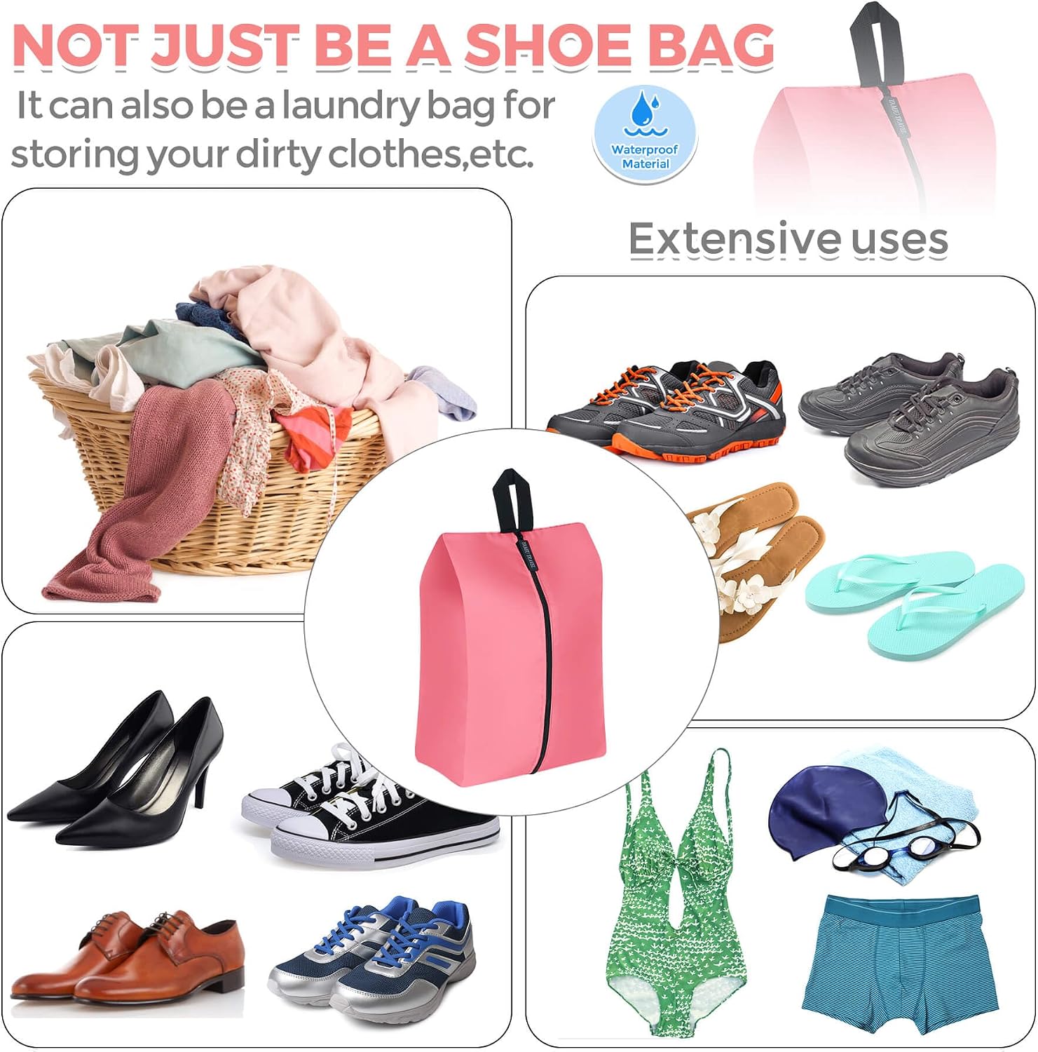 Packing cubes for suitcases, 7 pcs luggage organizer bags with shoe bag, 2 waterproof travel toiletry bags, travel cubes for travel essentials travel accessories - view 7