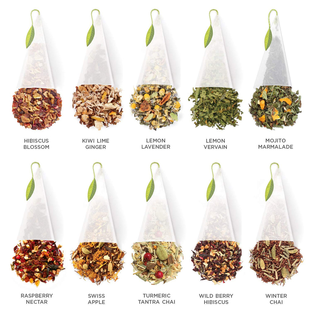 Tea Sampler, 40 Pyramid Infuser Bags, Premium Tea Gift Set | Herbal Tea Chest Presentation Box, 2 of Each, Individually Wrapped, Giftable Presentation Box for Tea Lovers - view 4