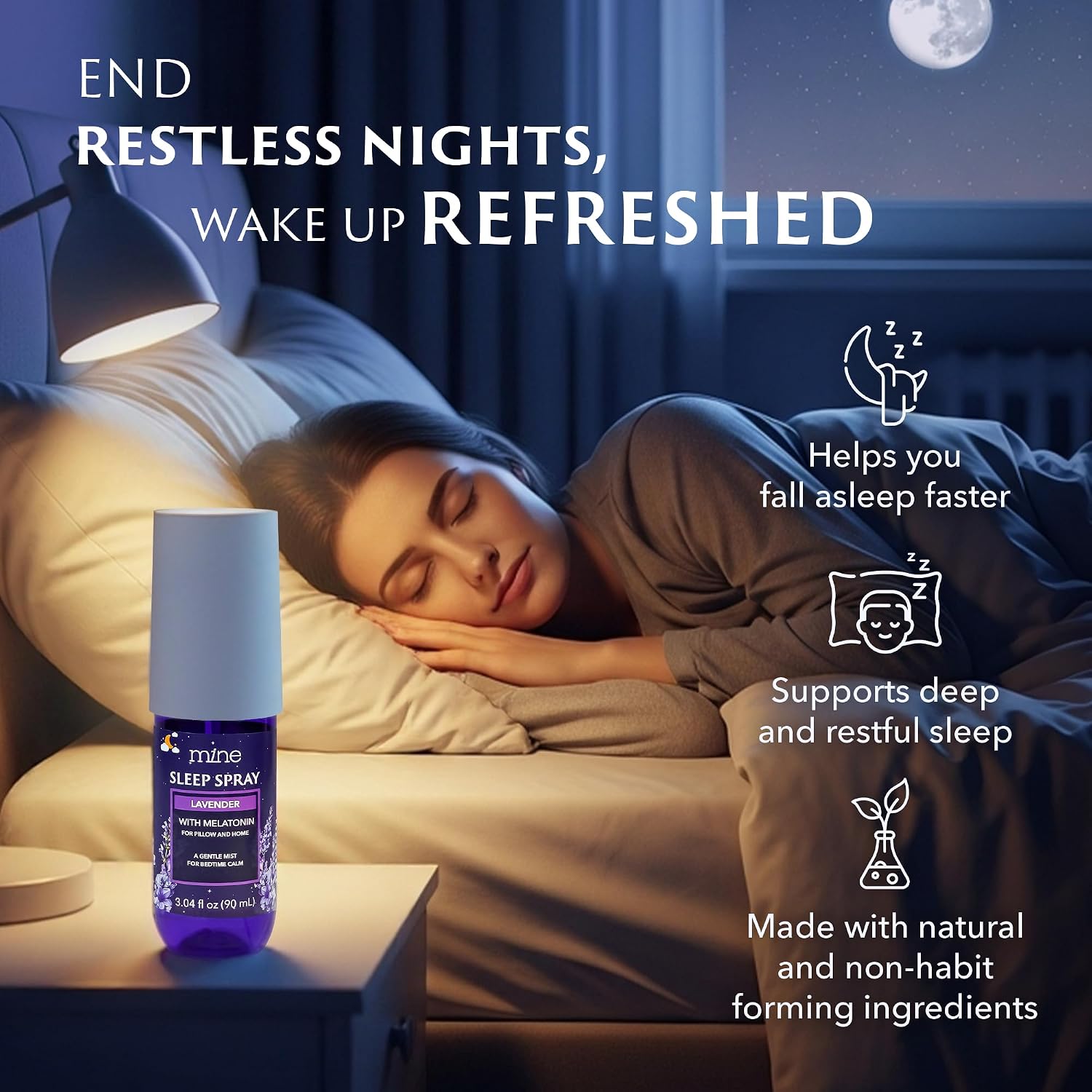 Lavender Sleep Spray with Melatonin - Natural Pillow Mist for Deep Sleep - Calming Lavender Linen Bed Spray for Adults, Gifts for Teen Girls and Women - view 7