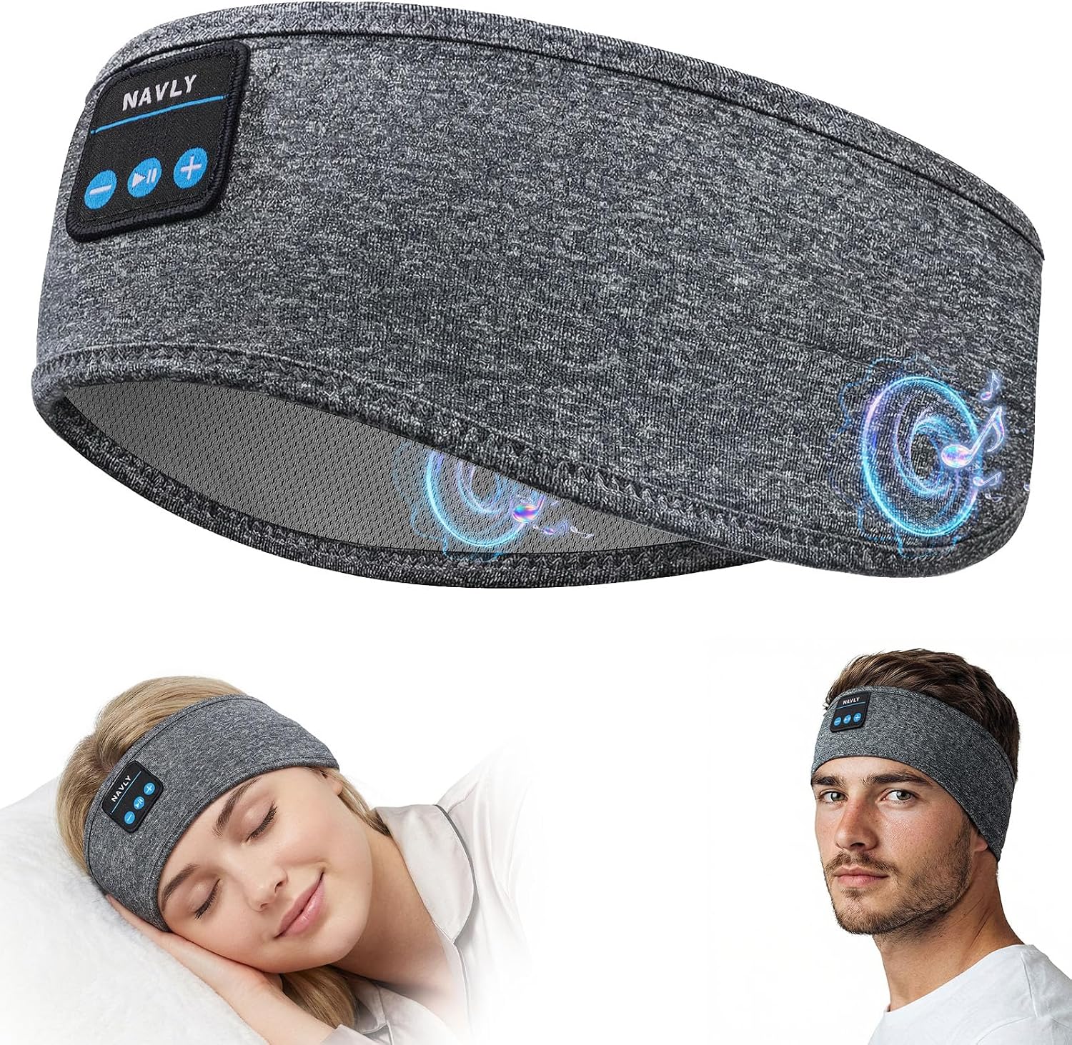 Bluetooth 5.4 Sleep Headphones - 3-in-1 Wireless Music Sleep Mask with Ultra-Thin Speakers for Side Sleeping Adults & Teens, Comfortable Headphones for Women and Men (Deep Grey)