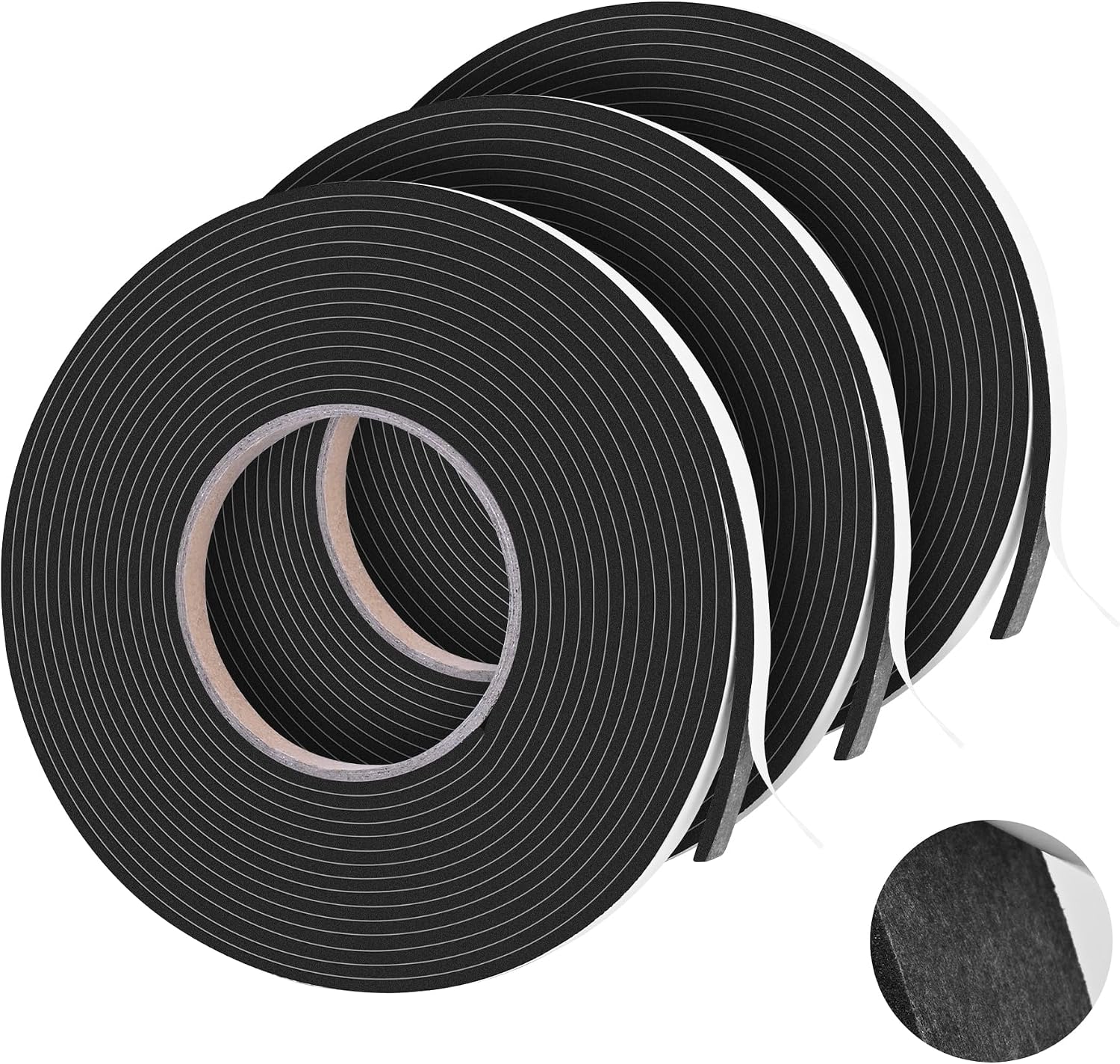 66Ft Foam Tapes Self Adhesive Foam Seal Strips 1/2In x 1/8In x 33.1Ft Each Roll Weatherstrips High Resilience Weather Stripping Door Seals for Door Soundproofing, Window Insulation (2R, White) - view 7