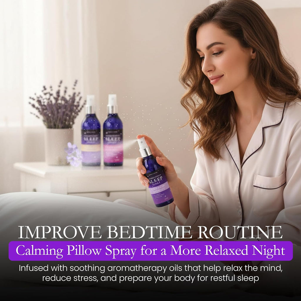 Pillow Sleep Spray Mist for Deep Sleep, Help Stress & Anxiety Relief Aid | Pillow Spray for Sleeping 3Pack, Calming Lavender, Vanilla, Rose Mist, Deep Sleep Bed Pillow Spray - view 4