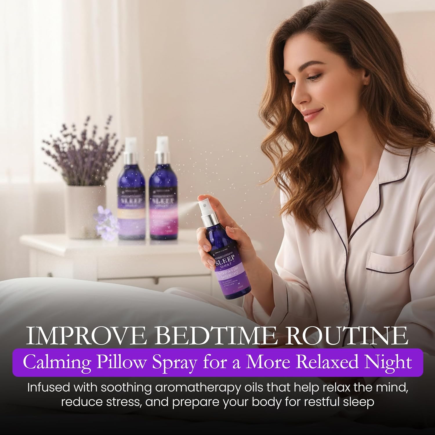 Pillow Sleep Spray Mist for Deep Sleep, Help Stress & Anxiety Relief Aid | Pillow Spray for Sleeping 3Pack, Calming Lavender, Vanilla, Rose Mist, Deep Sleep Bed Pillow Spray - view 4