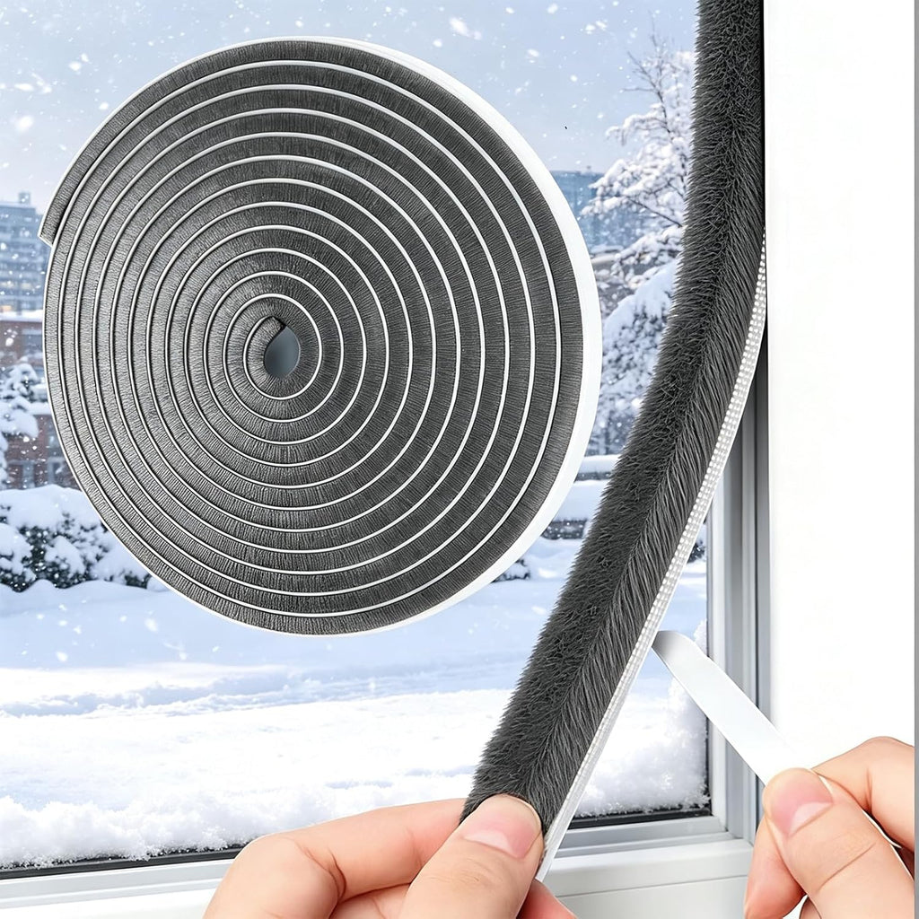 40FT Self-Adhesive Weather Stripping for Doors and Windows, Insulation Soundproofing Door Draft Stopper Gap Filler for Sliding, Front, Exterior, Frames(0.35'' Wide X 0.35'' Thick)