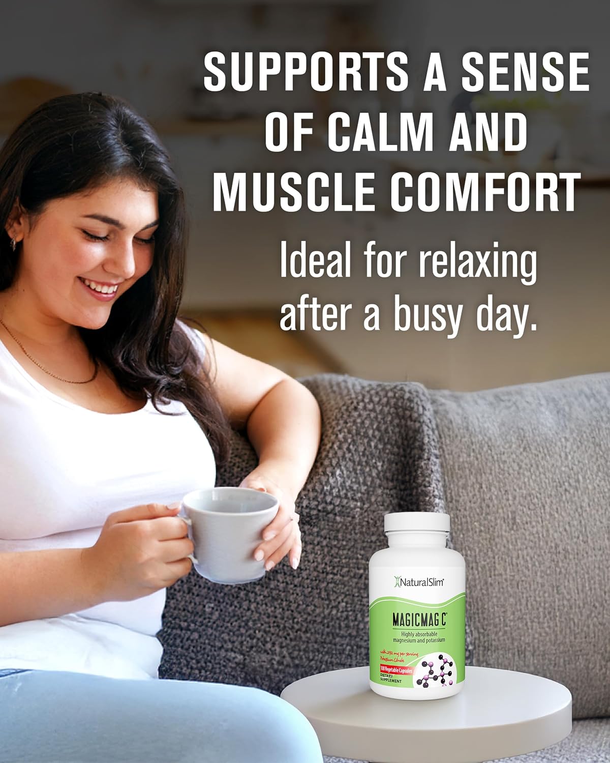 Magnesium citrate capsules for muscle relaxation, sleep quality, nerve function & electrolyte support, daily magnesium supplement for men and women, 100 capsules 2 pack - view 6