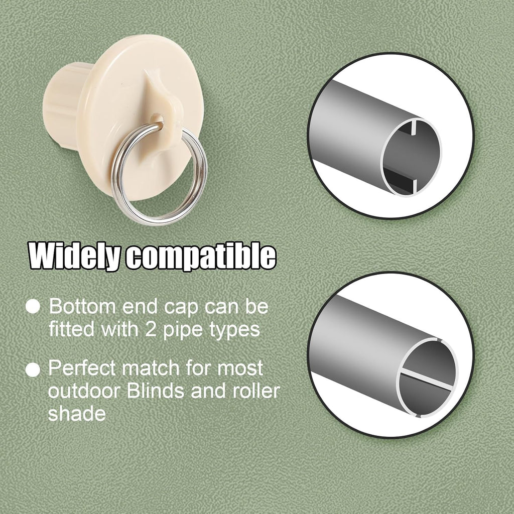 2 pack bungee kit end caps replacement parts | beige 2 pack bungee kit with end caps for outdoor roller shades. Replacement parts for indoor and outdoor use - view 4